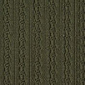 Olive green knit fabric with cable pattern