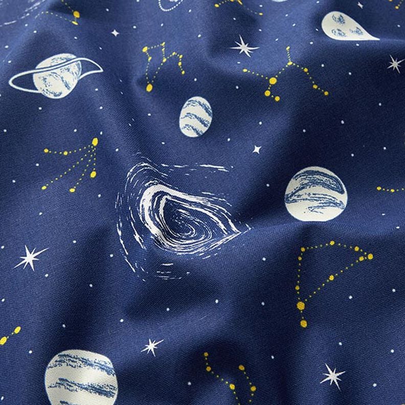 Decor Fabric Glow in the dark constellation – navy blue/light yellow,  image number 12