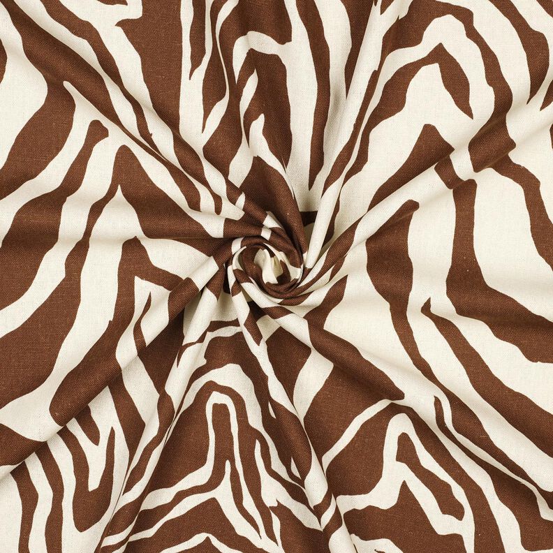 Viscose Linen Blend Zebra Print – offwhite/chestnut,  image number 3