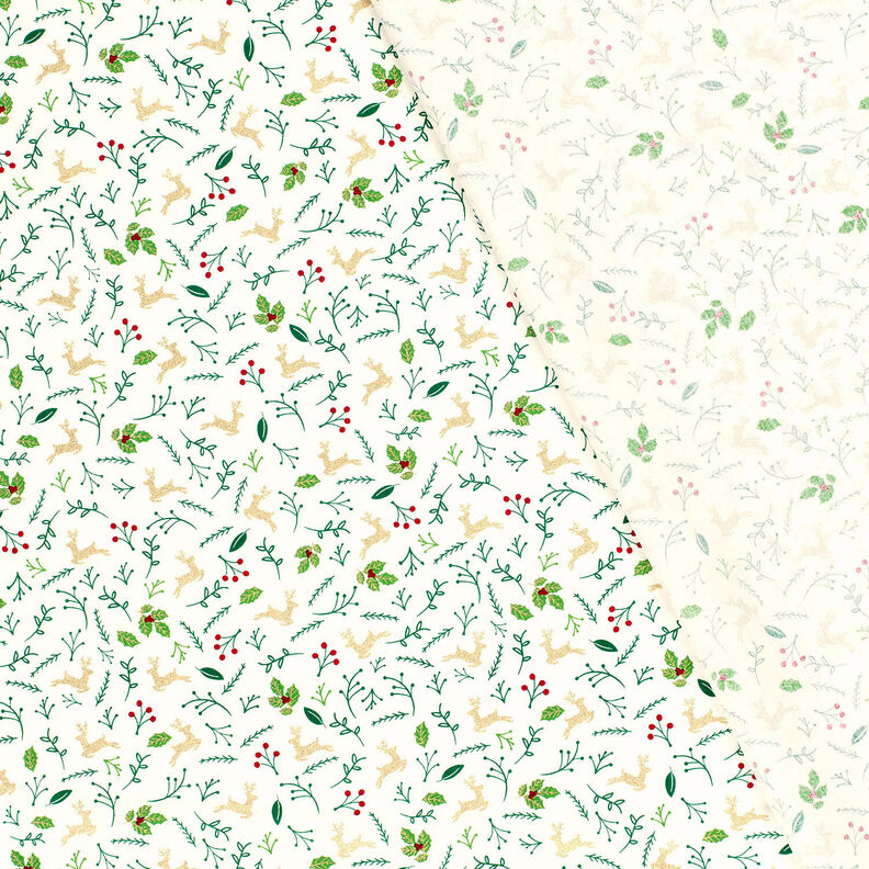 Cotton Poplin Deer and branches – offwhite/gold, image number 4