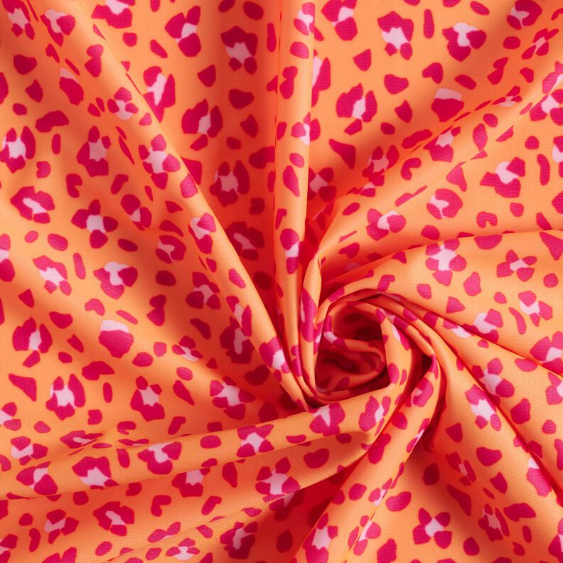 Swimsuit fabric leopard print – peach orange/intense pink,  image number 3
