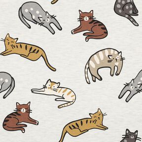 Cotton Jersey Cats | Poppy Fabrics – natural/brown, 