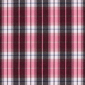 Stretch trouser fabric large check – black/intense pink, 
