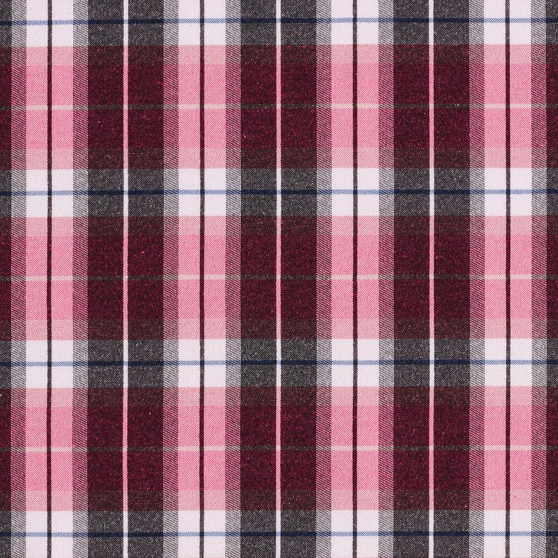 Stretch trouser fabric large check – black/intense pink,  image number 1
