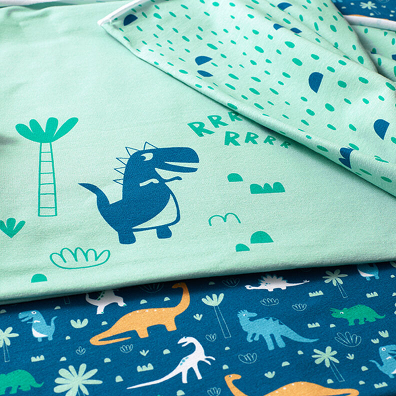 Dino World Cotton Jersey | PETIT CITRON – petrol, image number 8