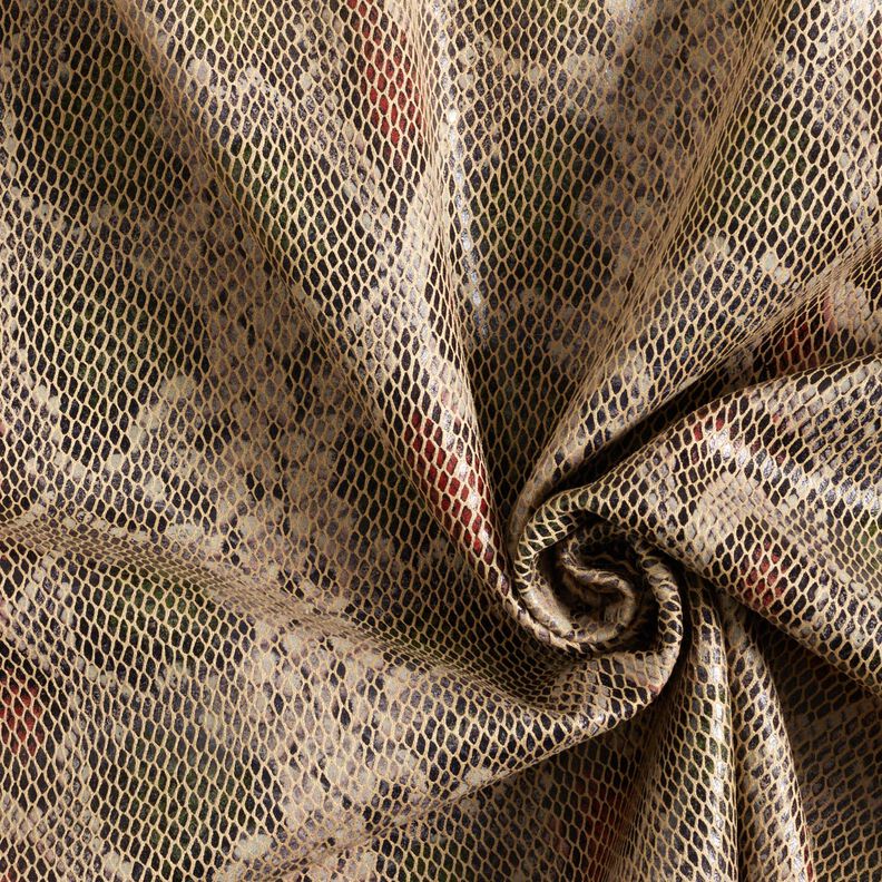 Faux leather snake look – beige/dark olive,  image number 3