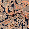 Viscose Jersey Painted Flowers – midnight blue/peach orange,  thumbnail number 3