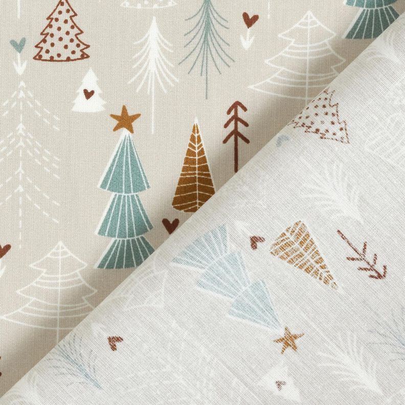 Cotton Poplin minimalist fir trees – light taupe,  image number 4