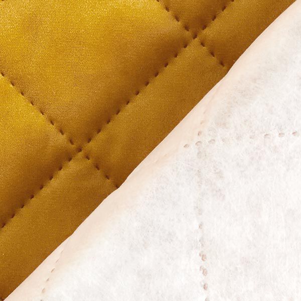 Upholstery Fabric Velvet Quilted Fabric – mustard,  image number 3