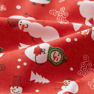 Cotton Cretonne Snowmen – red/white, 