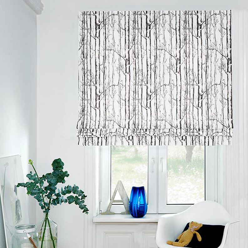 Decor Fabric Half Panama tree trunks – offwhite,  image number 7
