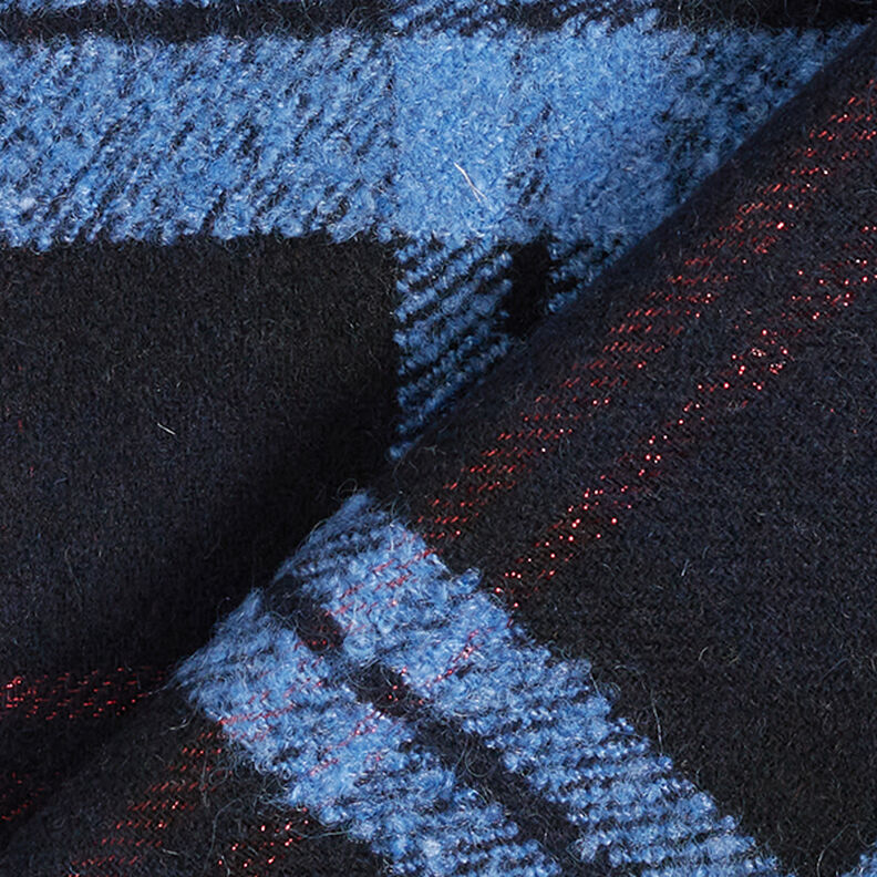 Loops Checked Coating Fabric – black/blue, image number 4