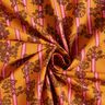 Cotton Cretonne Flowers on Stripes – curry yellow/purple,  thumbnail number 3