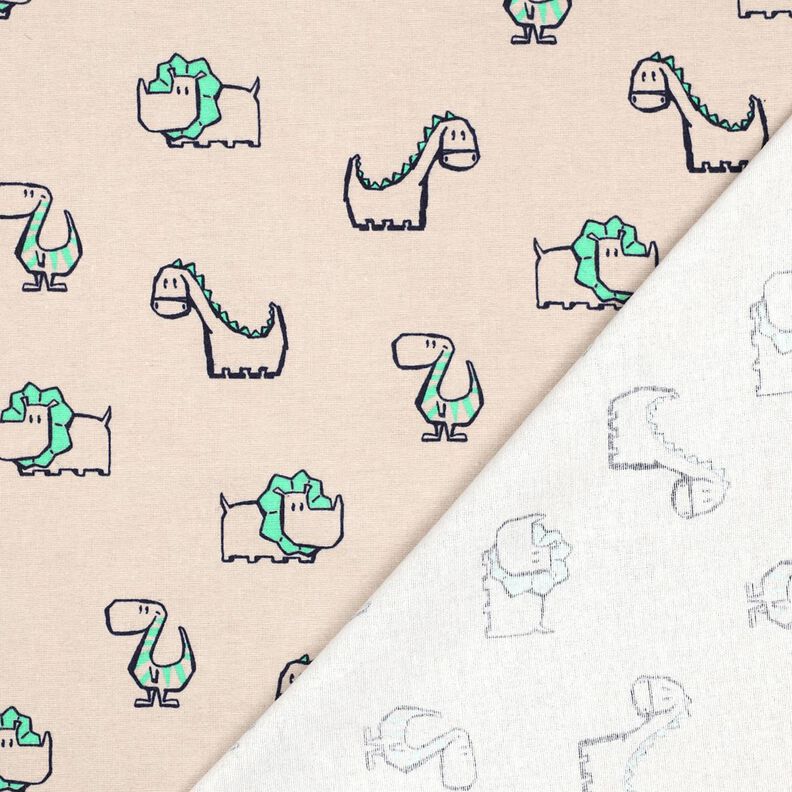 Cotton Flannel cheeky dinosaurs | Poppy Fabrics – natural/emerald green, image number 4