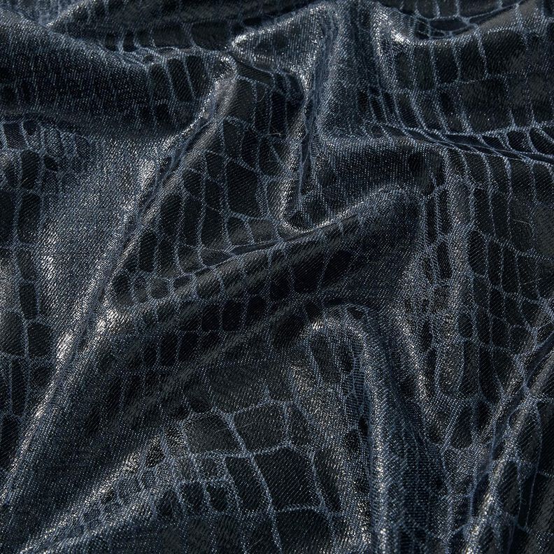 Viscose denim reptile look – blue-black, image number 2