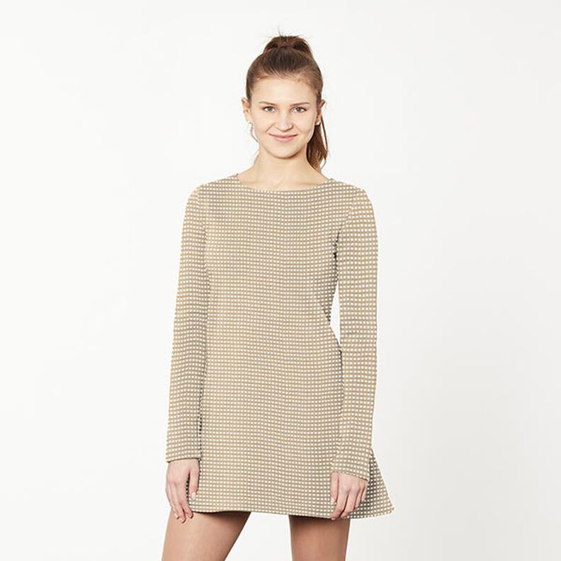 Little Boxes Viscose Blend Jacquard Jersey – beige/white, image number 6