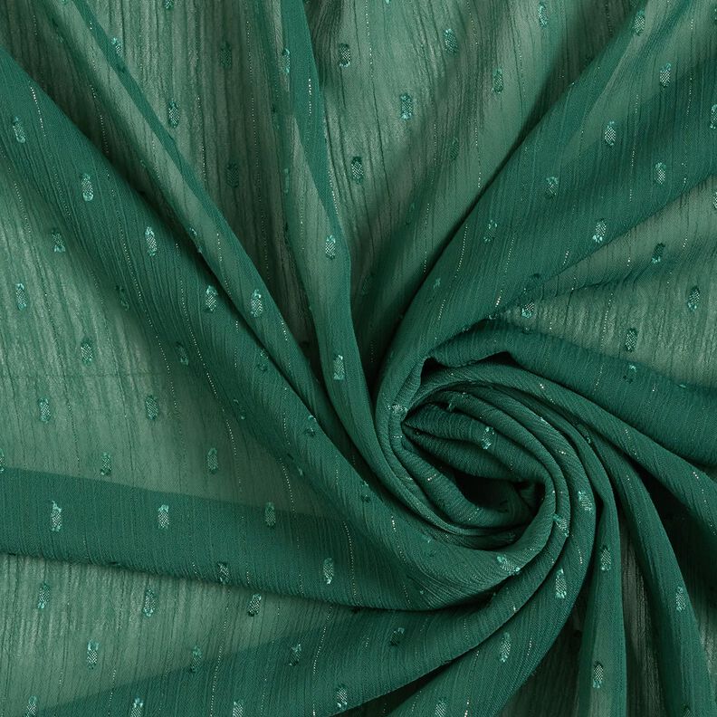 Metallic pinstripe chiffon dobby – fir green/metallic silver,  image number 3