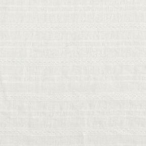Light blouse material with transparent stripes – white, 