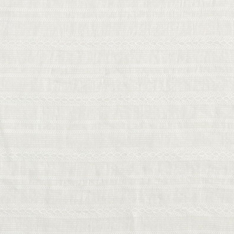 Light blouse material with transparent stripes – white,  image number 1