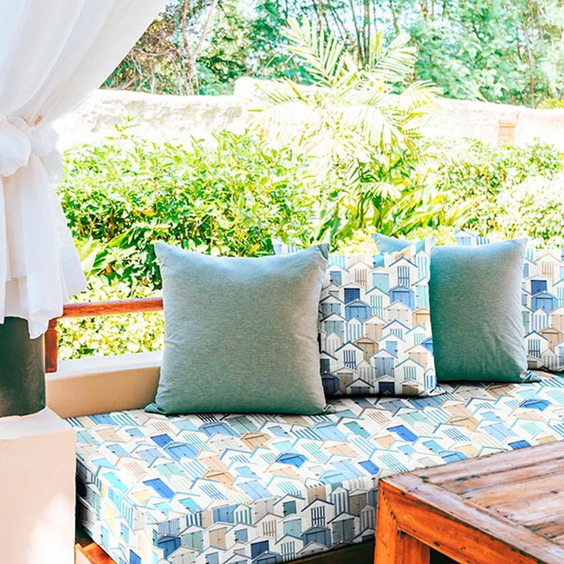 Outdoor Fabric Canvas beach houses – blue/white,  image number 7
