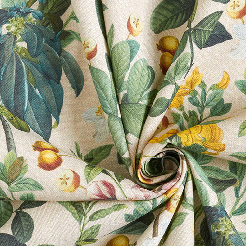 Decor Fabric Half Panama Nostalgic Plants – cashew/pine,  image number 3