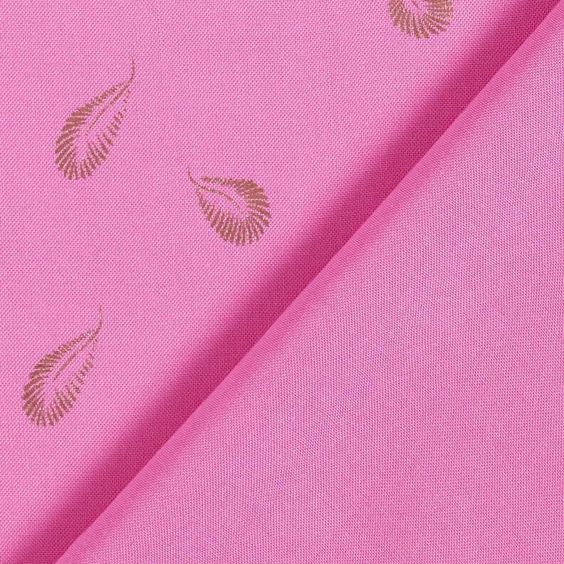 foil print feathers viscose fabric – pink,  image number 4