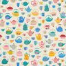 Decor Fabric Half Panama teapots – light beige/blue,  thumbnail number 1