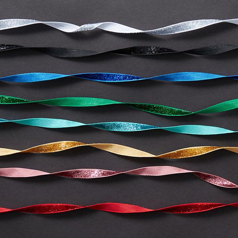 Velvet ribbon Metallic [10 mm] – aqua blue,  image number 3