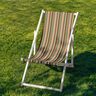 Outdoor Deckchair fabric Longitudinal stripes 44 cm – dark green/orange,  thumbnail number 4