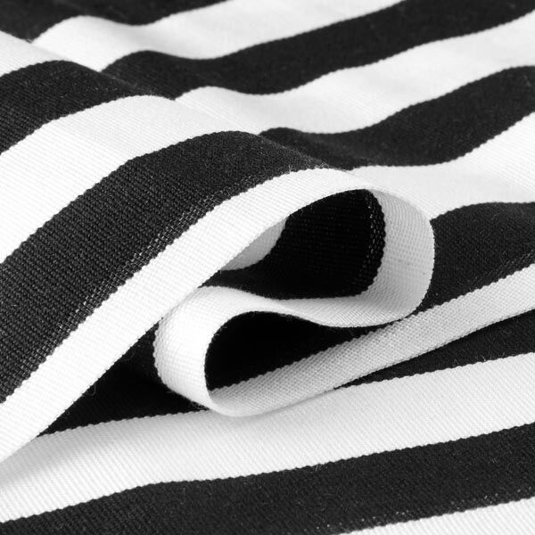 Outdoor Deckchair fabric Longitudinal stripes, 44 cm – black,  image number 2