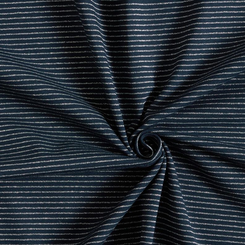Lurex stripes cotton jersey – midnight blue/silver, image number 3