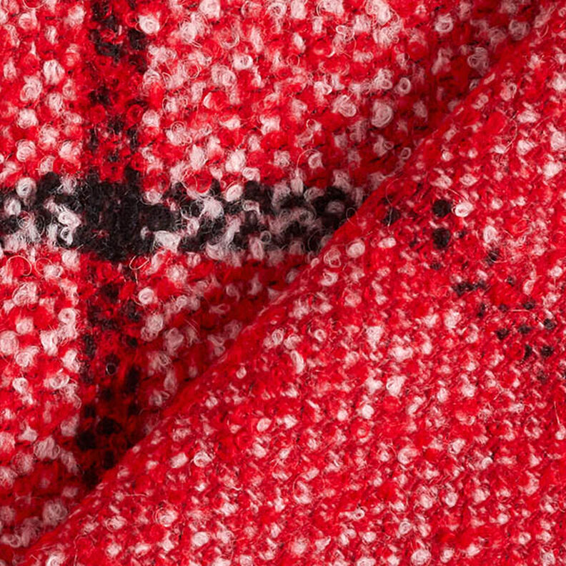 Checked Bouclé Coating Fabric – red,  image number 4