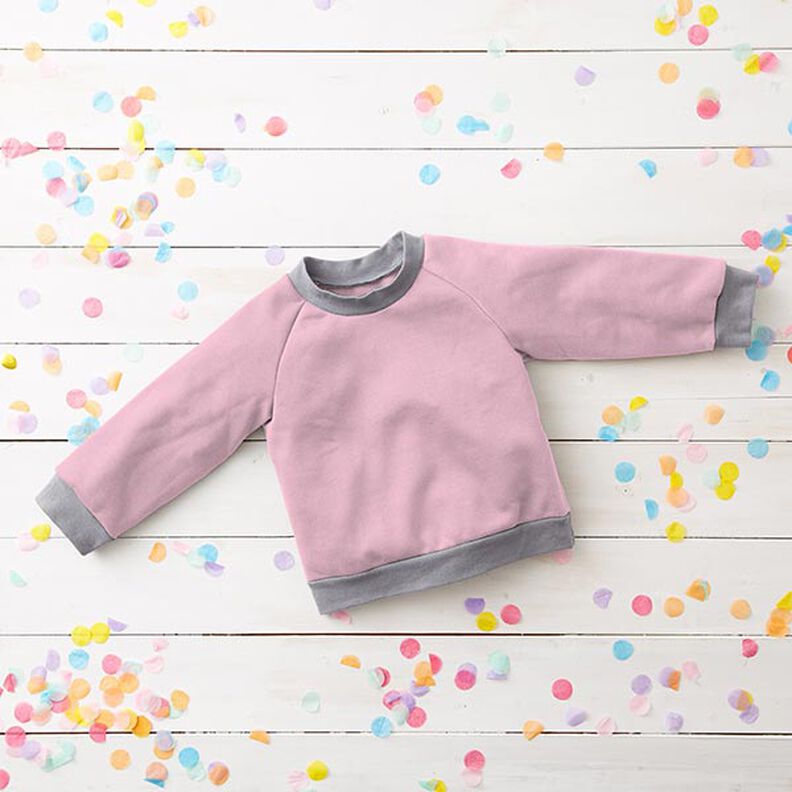 Light Cotton Sweatshirt Fabric Plain – pink,  image number 7