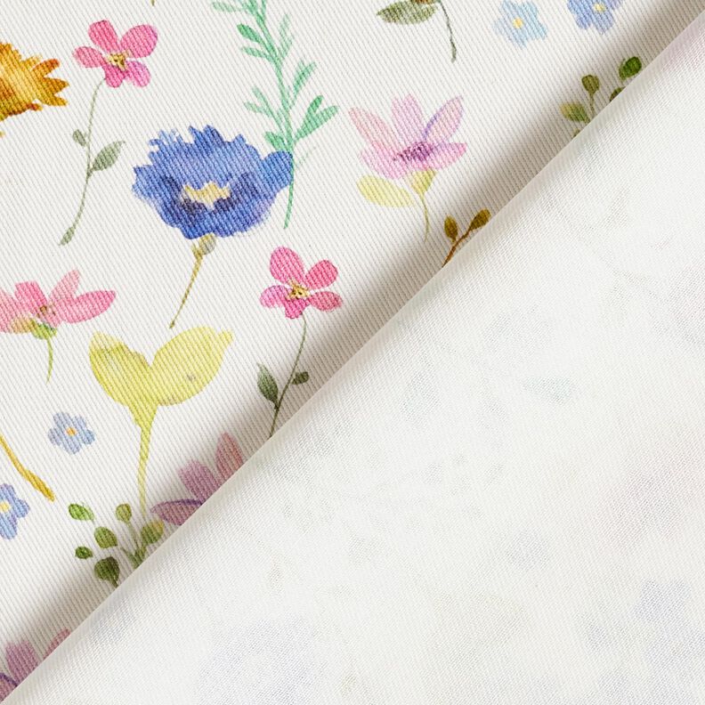 Decor Fabric Cotton Twill Meadow flowers – ivory/blue lilac, image number 4