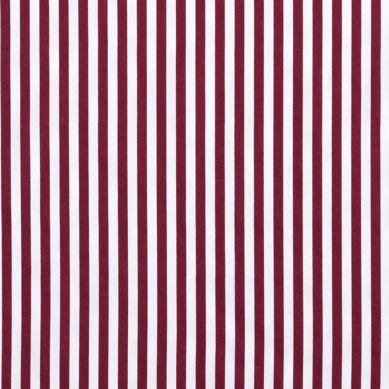 Cotton Poplin narrow stripes – burgundy/white,  image number 1