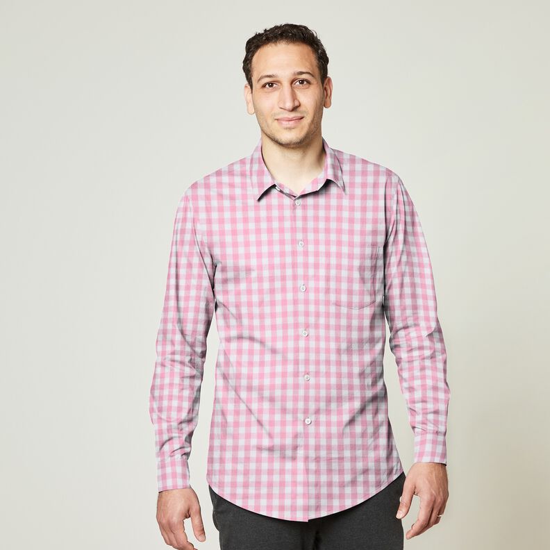 Cotton Vichy check 1 cm – pink/white,  image number 8