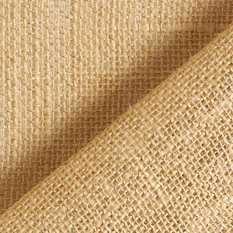 Decor Fabric Jute Lurex 150 cm – natural/gold,  image number 4