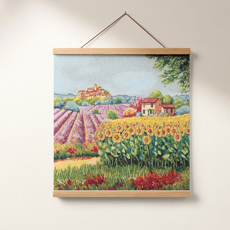 Decorative Panel Tapestry Fabric blooming landscape – carmine/light beige,  image number 7