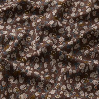 Viscose jersey, autumn flowers – brown, 