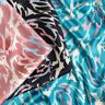 Satin crepe abstract petals – turquoise/cream,  thumbnail number 5