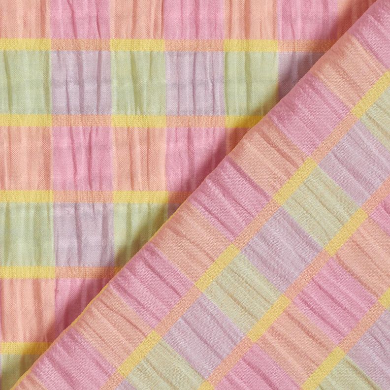 Seersucker colourful checks – light pink/lemon yellow,  image number 4