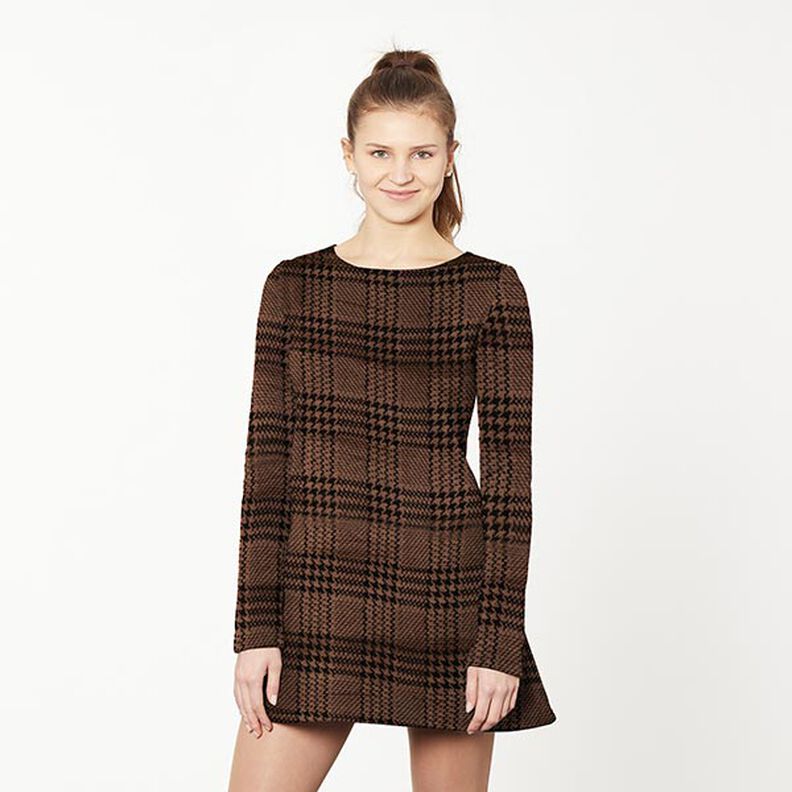 Glen Plaid Velvet Jersey – chestnut/black,  image number 5