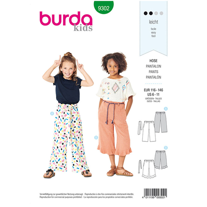 Culottes, Burda 9302 | 116 - 146,  image number 1