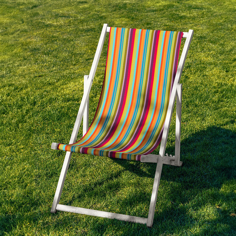 Outdoor Deckchair fabric Longitudinal stripes 44 cm – berry/orange,  image number 5