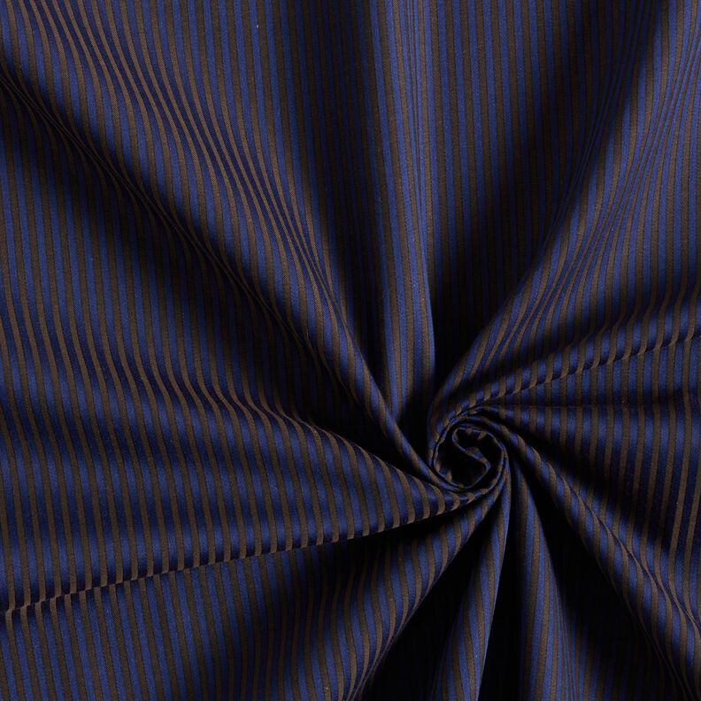 Striped Shirting Fabric – navy blue/brown,  image number 3