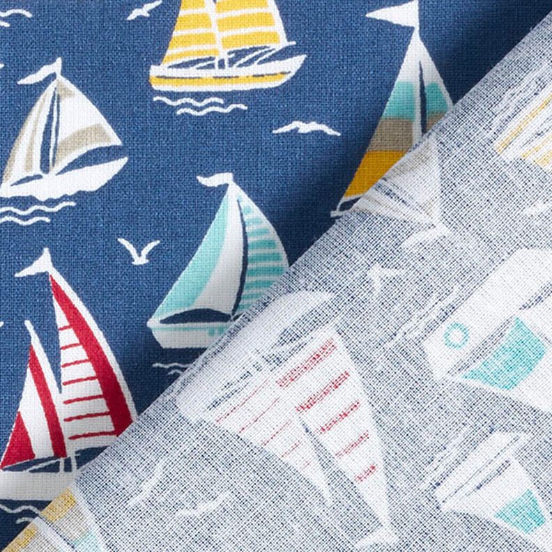 Cotton Cretonne sailing trip – ocean blue/white,  image number 4