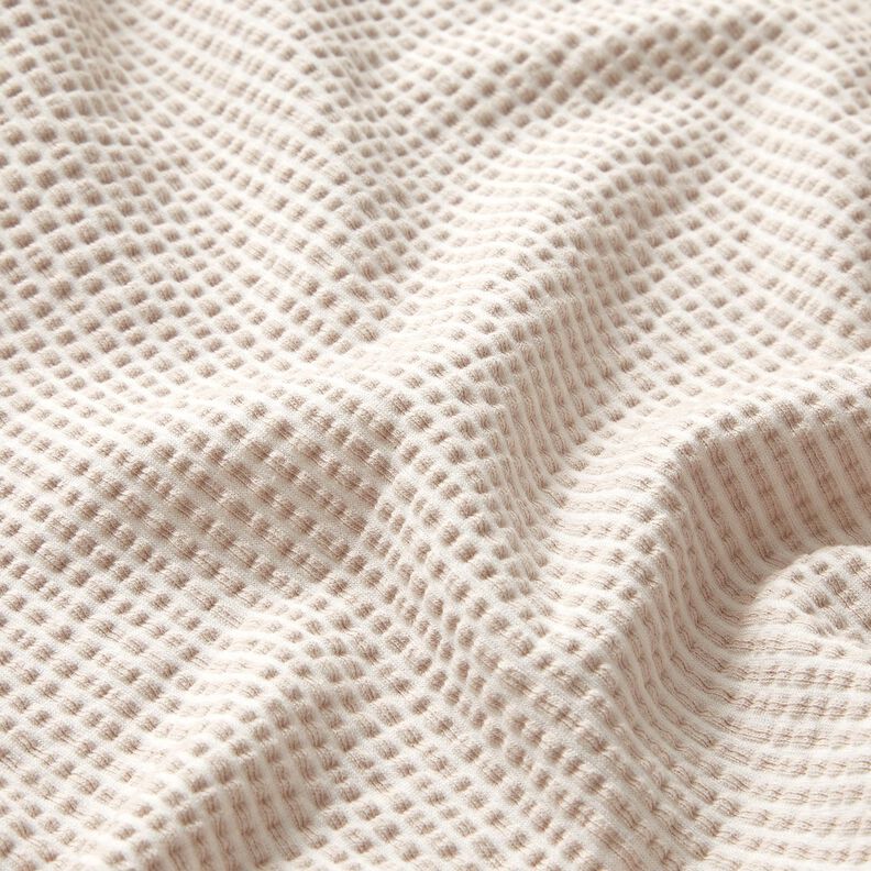 Cotton Jersey Seersucker Fine Stripes – almond/white,  image number 2