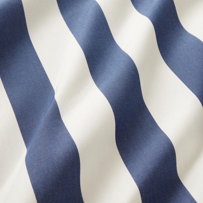 Outdoor Fabric Canvas Block Stripes – indigo/ivory,  image number 2