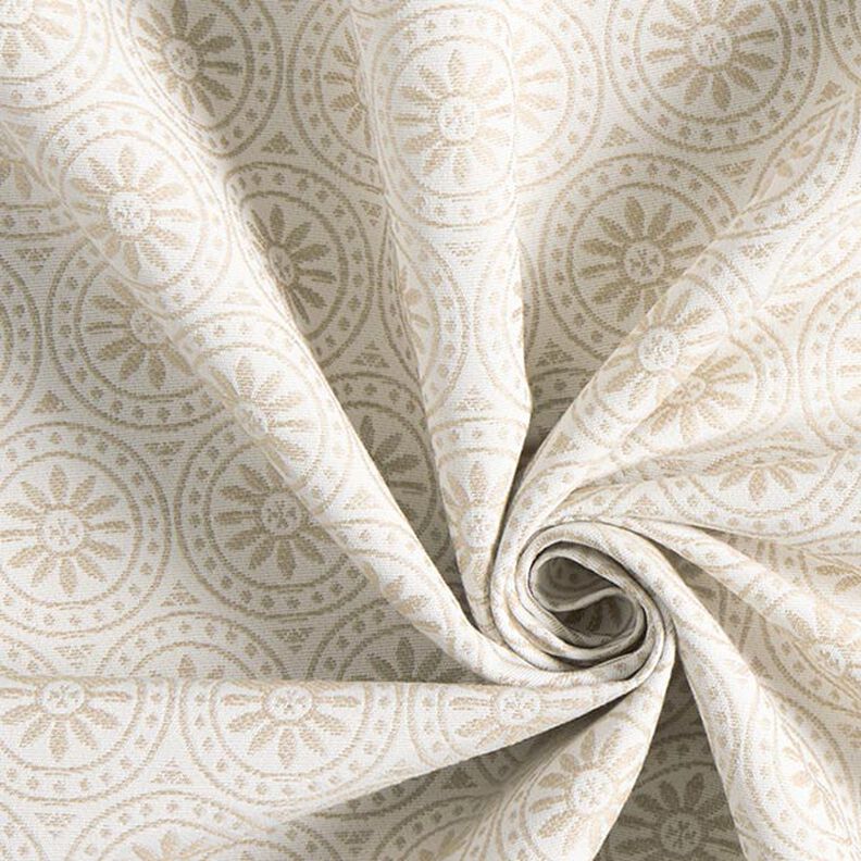 Outdoor fabric Jacquard Circle Ornaments – beige/offwhite,  image number 3