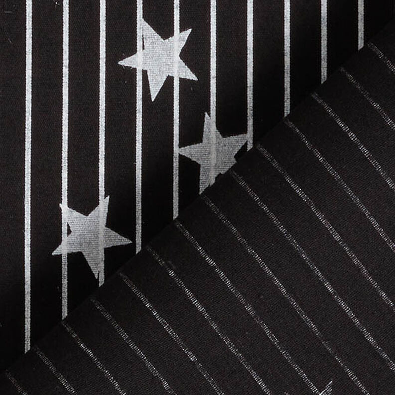 Cotton Poplin stripes & stars – black/white,  image number 4